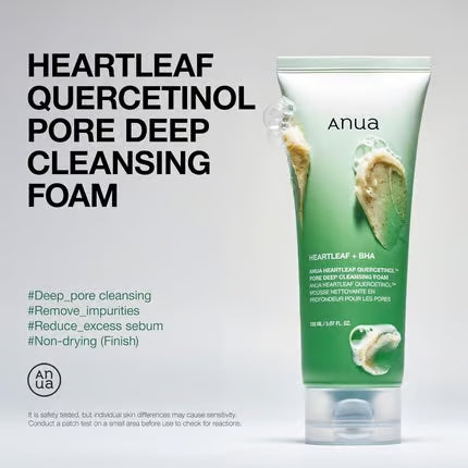 Anua Heartleaf Quercetinol Pore Deep Cleansing Foam 150 ml 5.07 Fl.Oz
